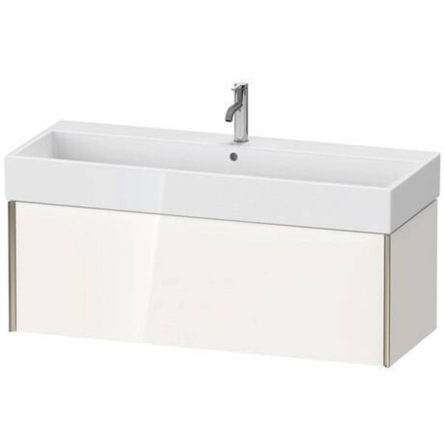 Duravit Xviu 47" x 16" x 18" One Drawer Wall-Mount Vanity Unit, White High Gloss Lacquer (XV42380B185)