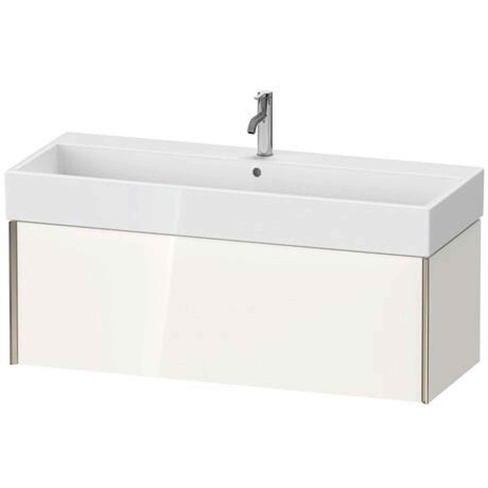 Duravit Xviu 47" x 16" x 18" One Drawer Wall-Mount Vanity Unit, White High Gloss Lacquer (XV42380B185)