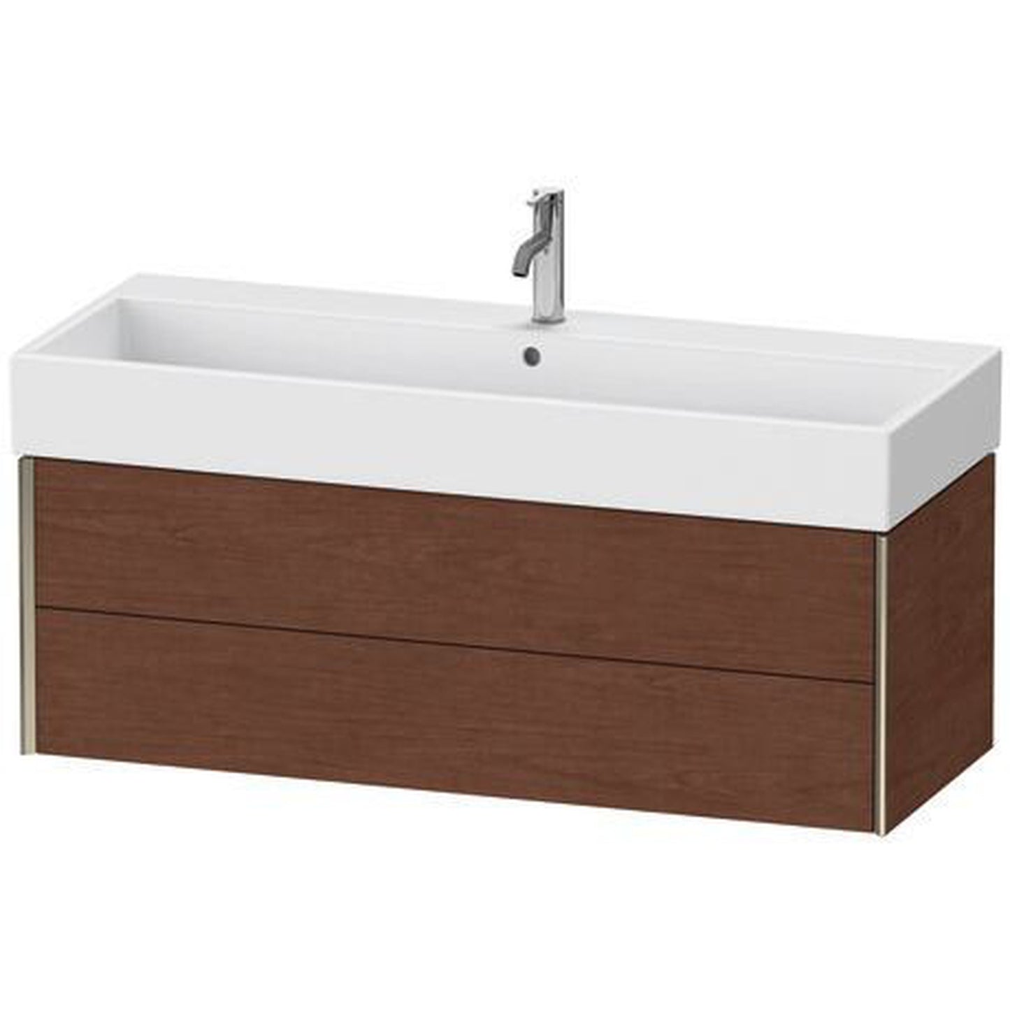 Duravit Xviu 47" x 16" x 18" Two Drawer Wall-Mount Vanity Unit, American Walnut (XV43380B113)