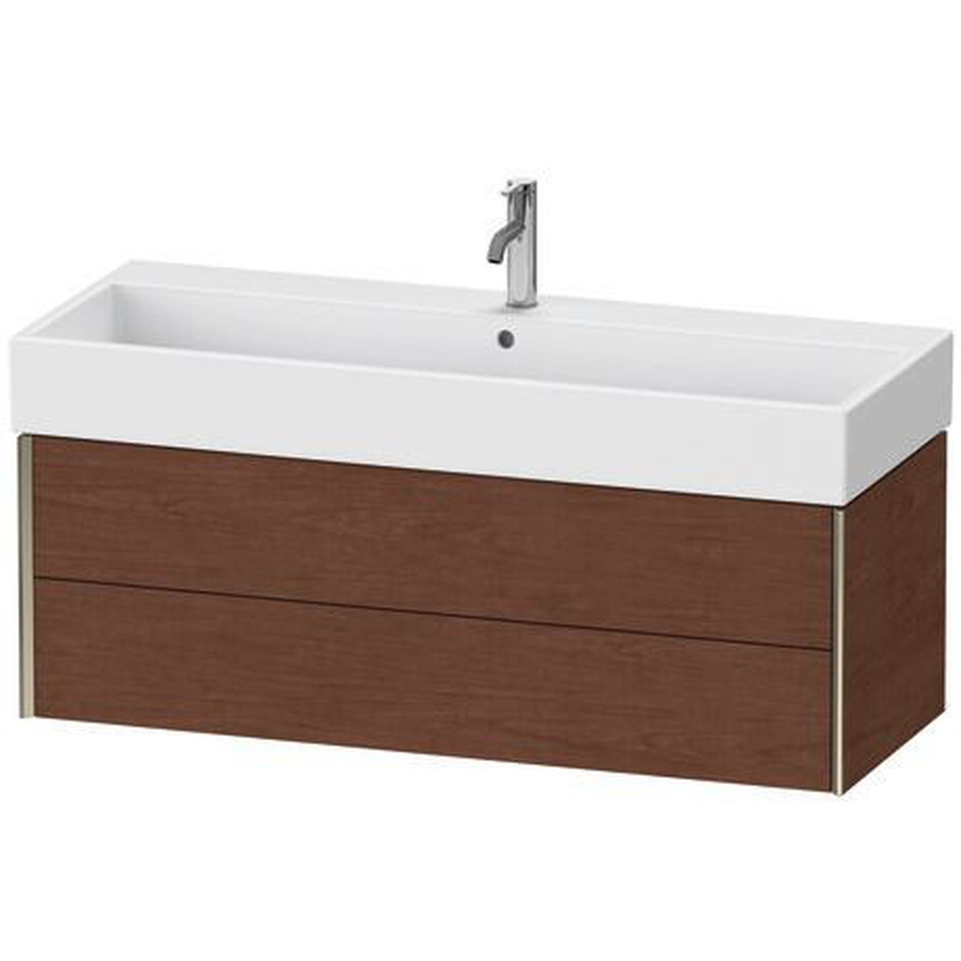 Duravit Xviu 47" x 16" x 18" Two Drawer Wall-Mount Vanity Unit, American Walnut (XV43380B113)
