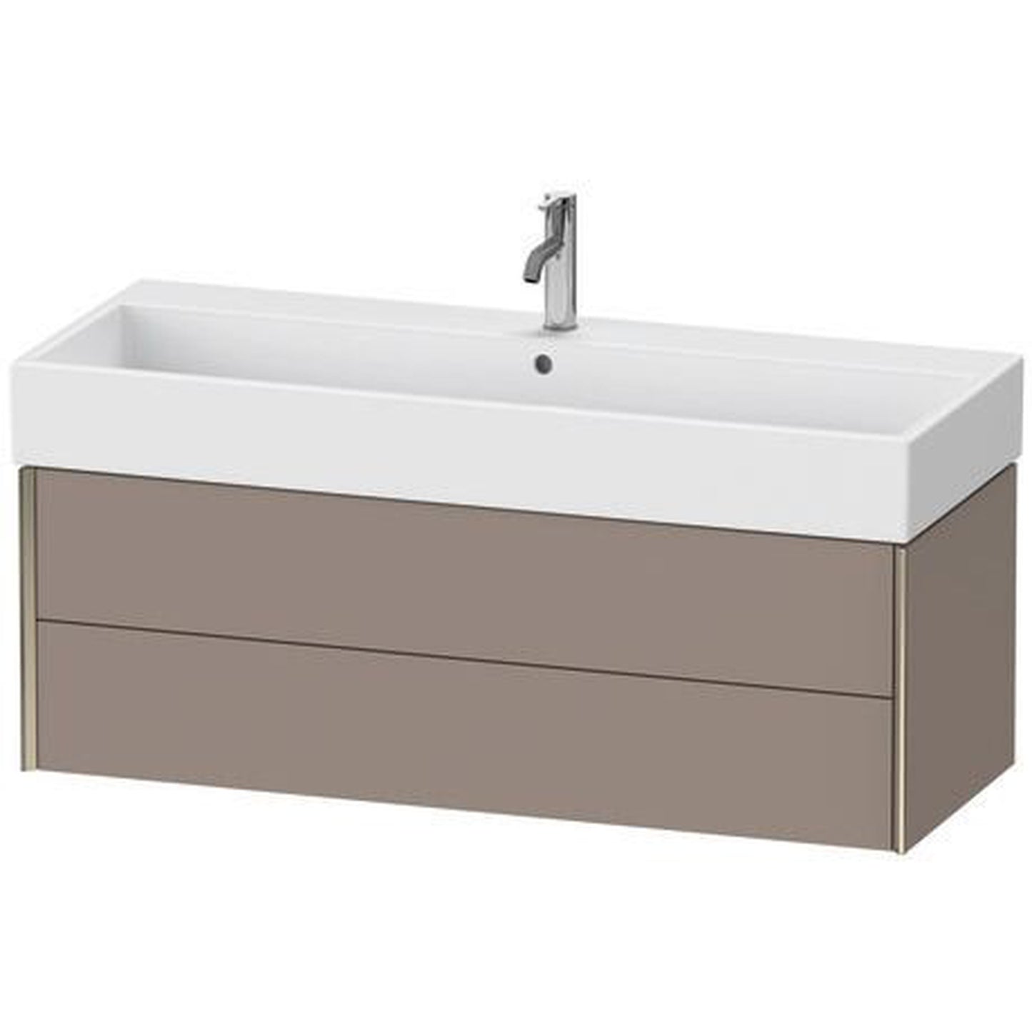 Duravit Xviu 47" x 16" x 18" Two Drawer Wall-Mount Vanity Unit, Basalt Matt (XV43380B143)