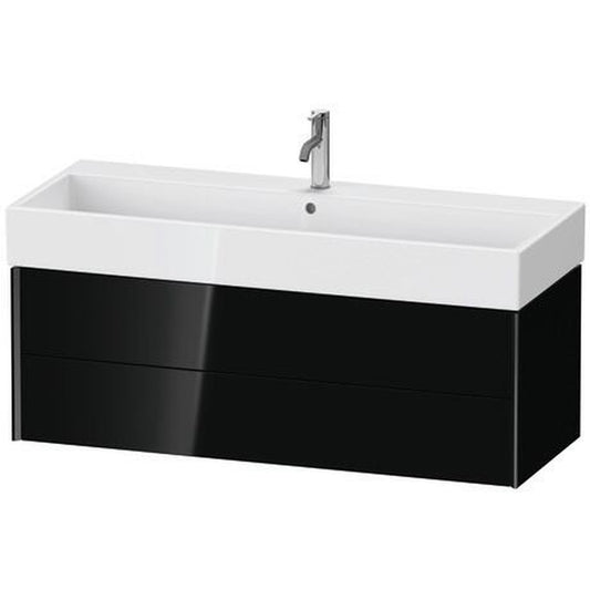 Duravit Xviu 47" x 16" x 18" Two Drawer Wall-Mount Vanity Unit, Black High Gloss Lacquer (XV43380B240)