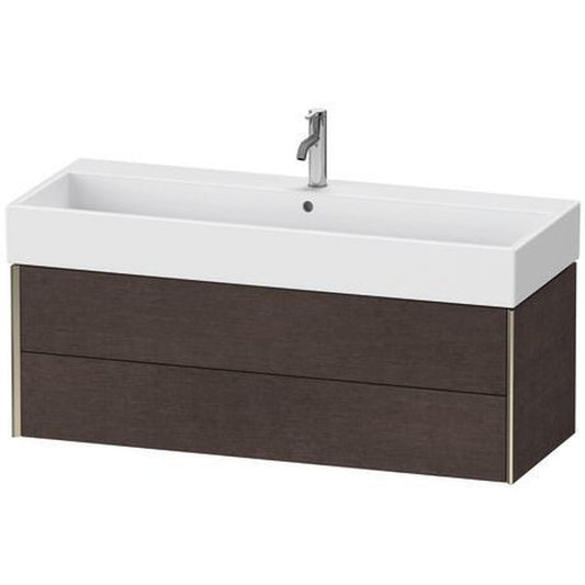 Duravit Xviu 47" x 16" x 18" Two Drawer Wall-Mount Vanity Unit, Brushed Dark Oak Real Wood Veneer (XV43380B172)