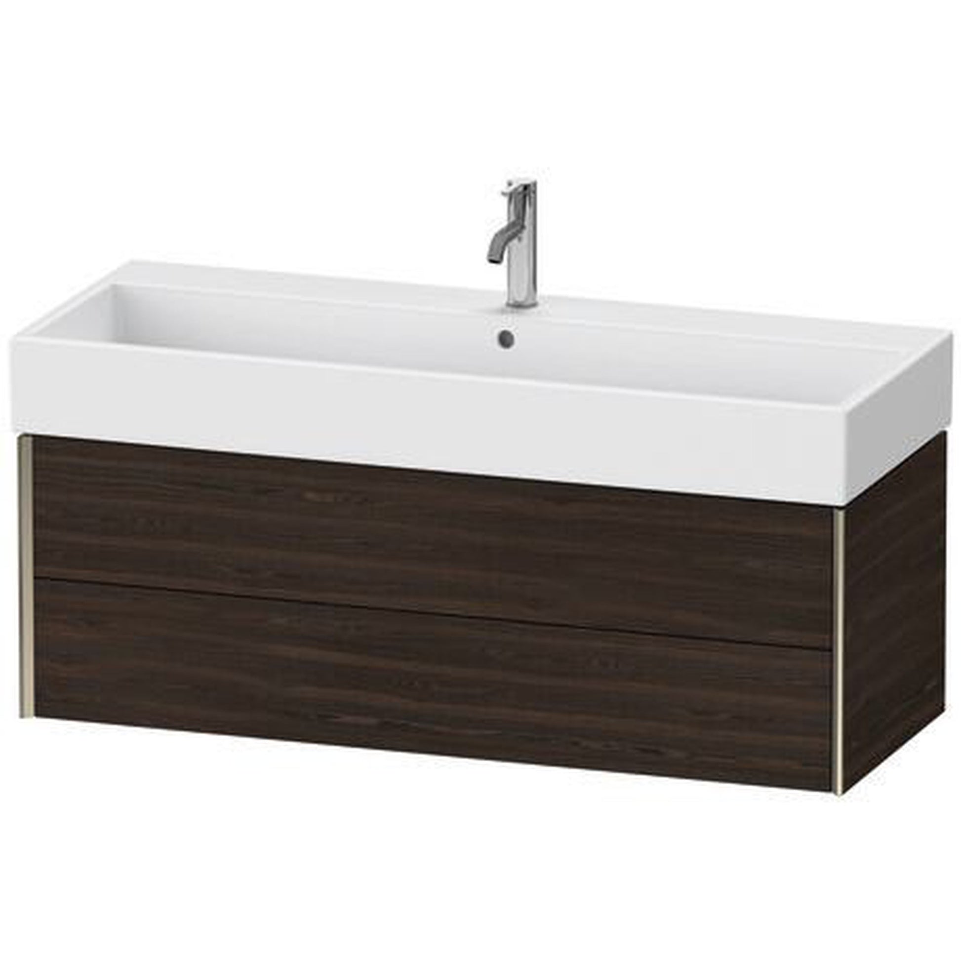Duravit Xviu 47" x 16" x 18" Two Drawer Wall-Mount Vanity Unit, Brushed Walnut Real Wood Veneer (XV43380B169)
