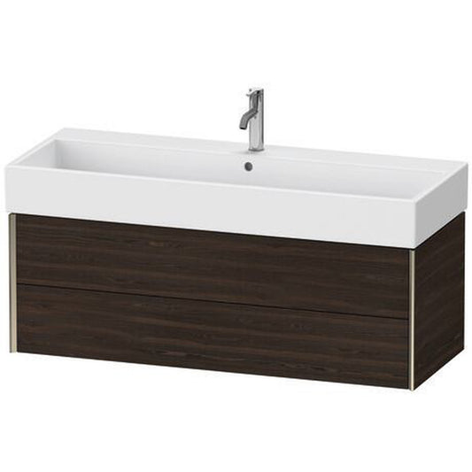 Duravit Xviu 47" x 16" x 18" Two Drawer Wall-Mount Vanity Unit, Brushed Walnut Real Wood Veneer (XV43380B169)