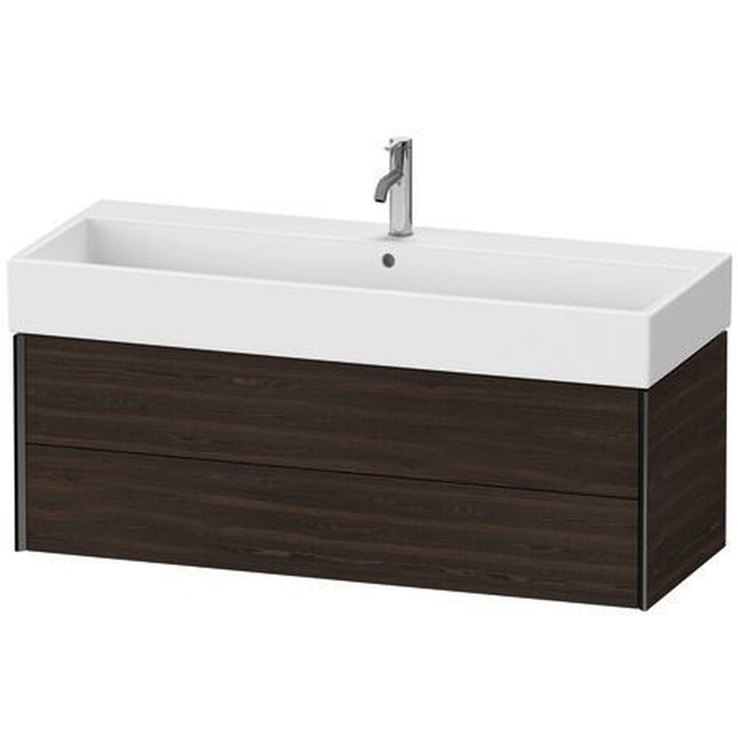 Duravit Xviu 47" x 16" x 18" Two Drawer Wall-Mount Vanity Unit, Brushed Walnut Real Wood Veneer (XV43380B269)