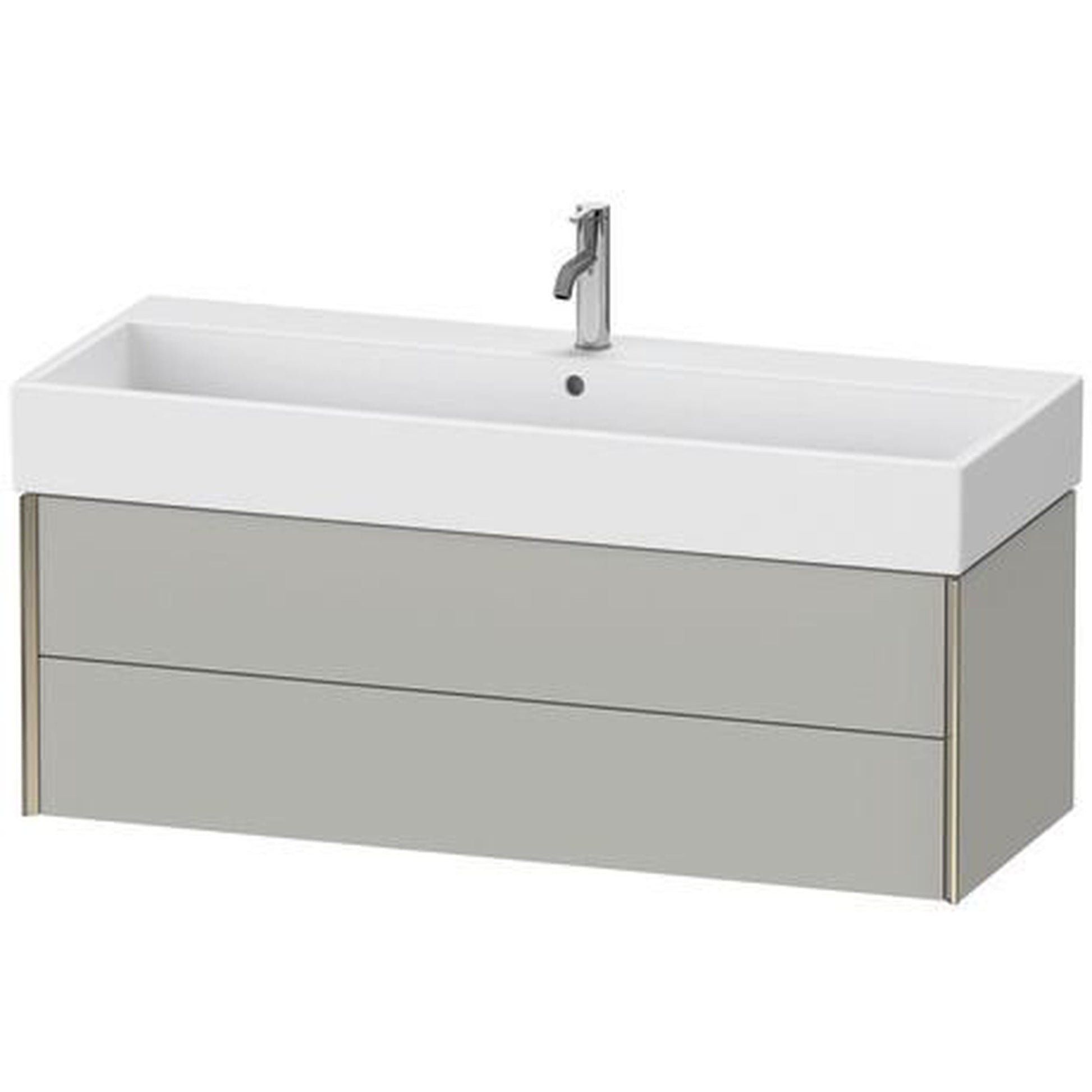 Duravit Xviu 47" x 16" x 18" Two Drawer Wall-Mount Vanity Unit, Concrete Grey Matt (XV43380B107)