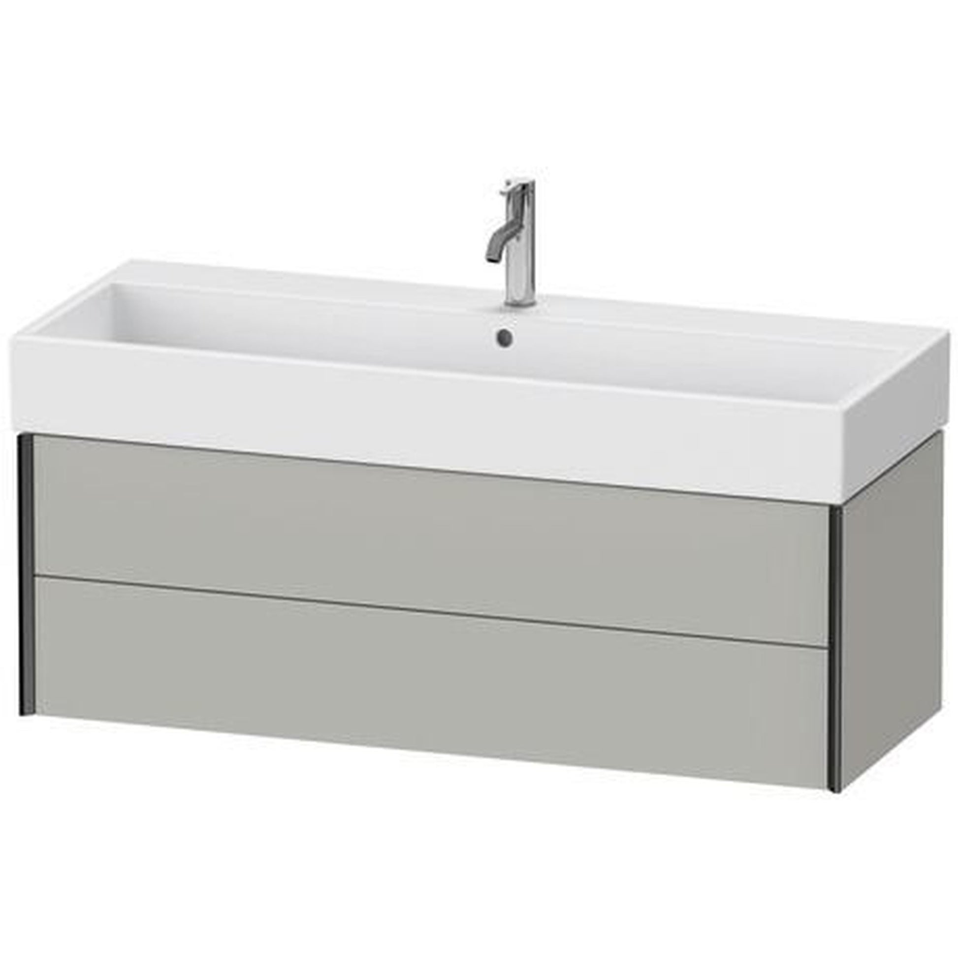 Duravit Xviu 47" x 16" x 18" Two Drawer Wall-Mount Vanity Unit, Concrete Grey Matt (XV43380B207)