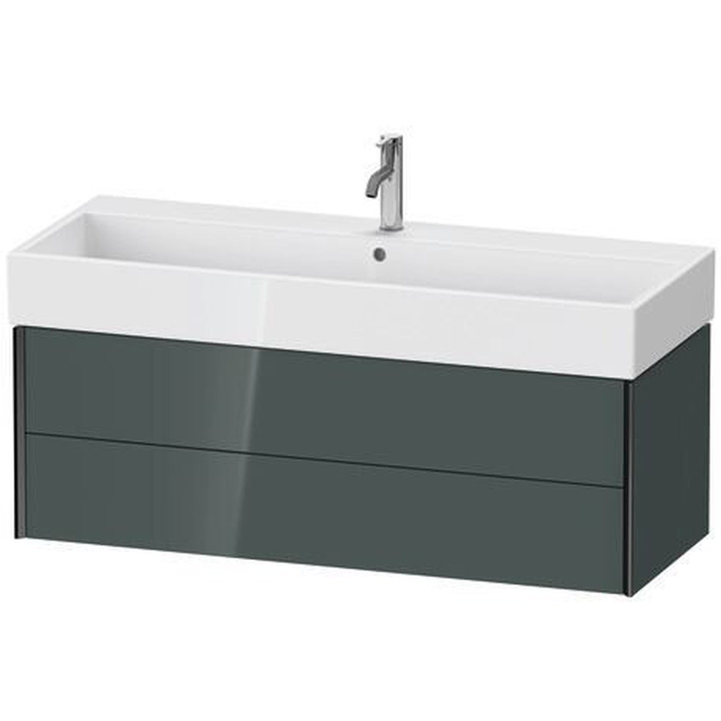 Duravit Xviu 47" x 16" x 18" Two Drawer Wall-Mount Vanity Unit, Dolomiti Grey High Gloss Lacquer (XV43380B238)