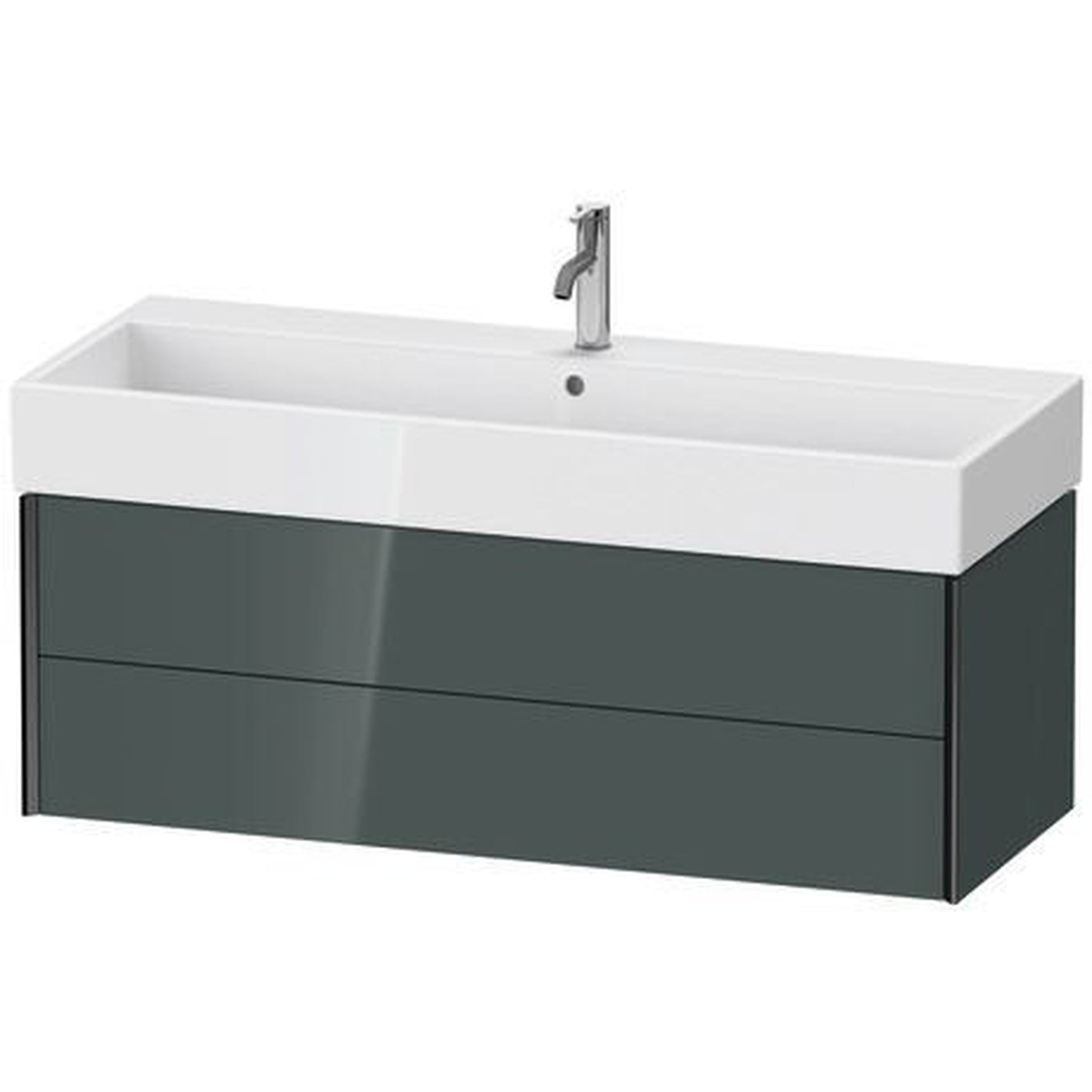 Duravit Xviu 47" x 16" x 18" Two Drawer Wall-Mount Vanity Unit, Dolomiti Grey High Gloss Lacquer (XV43380B238)