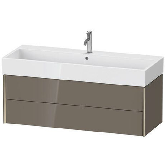 Duravit Xviu 47" x 16" x 18" Two Drawer Wall-Mount Vanity Unit, Flannel Grey High Gloss Lacquer (XV43380B189)