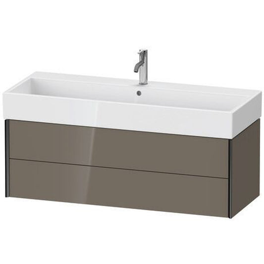 Duravit Xviu 47" x 16" x 18" Two Drawer Wall-Mount Vanity Unit, Flannel Grey High Gloss Lacquer (XV43380B289)