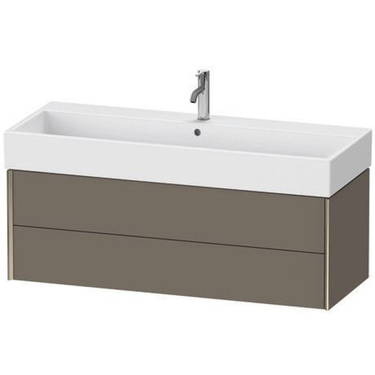 Duravit Xviu 47" x 16" x 18" Two Drawer Wall-Mount Vanity Unit, Flannel Grey Satin Matt Lacquer (XV43380B190)
