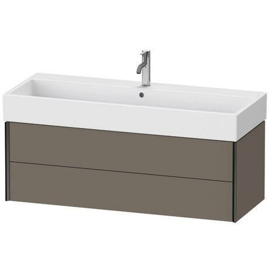 Duravit Xviu 47" x 16" x 18" Two Drawer Wall-Mount Vanity Unit, Flannel Grey Satin Matt Lacquer (XV43380B290)