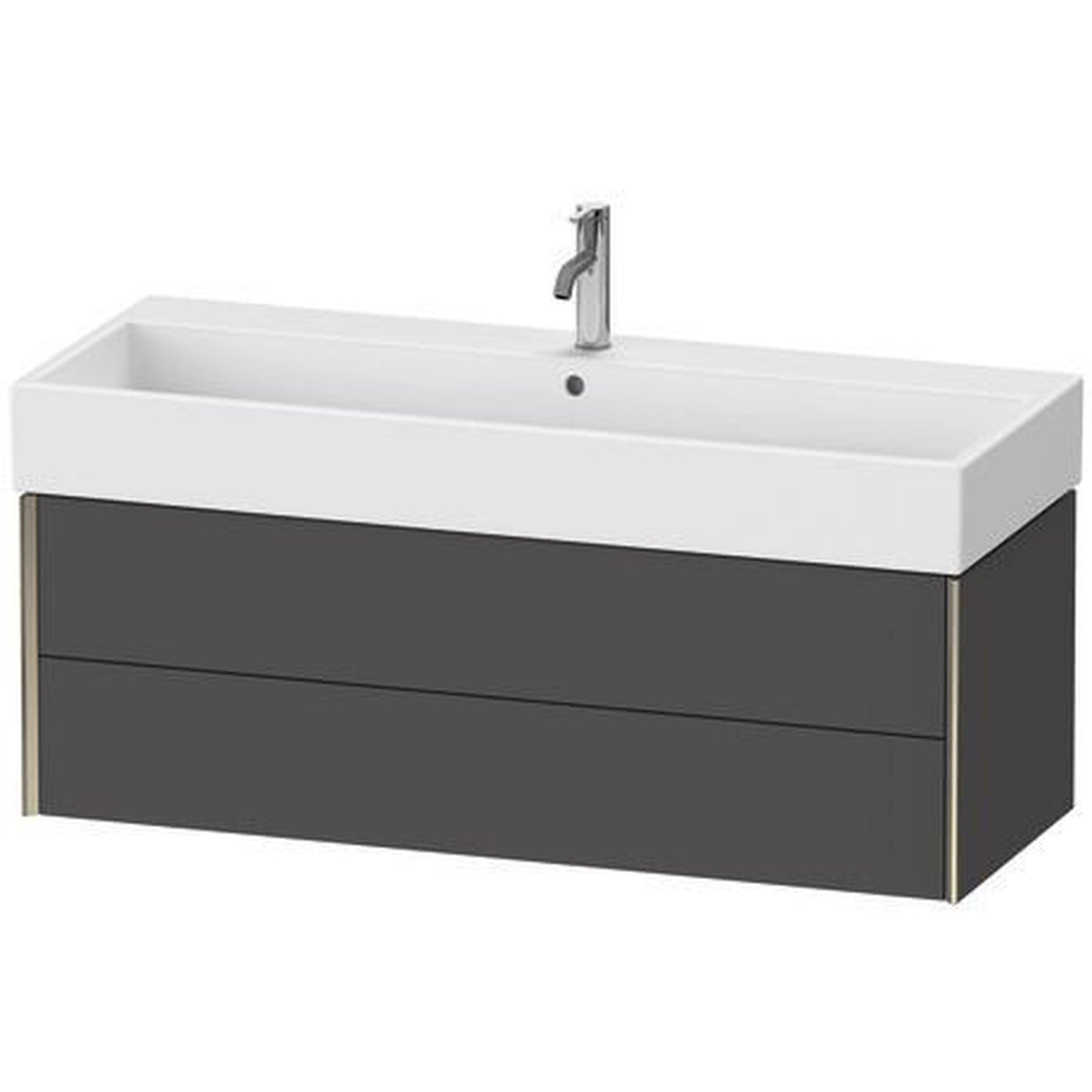 Duravit Xviu 47" x 16" x 18" Two Drawer Wall-Mount Vanity Unit, Graphite Matt (XV43380B149)