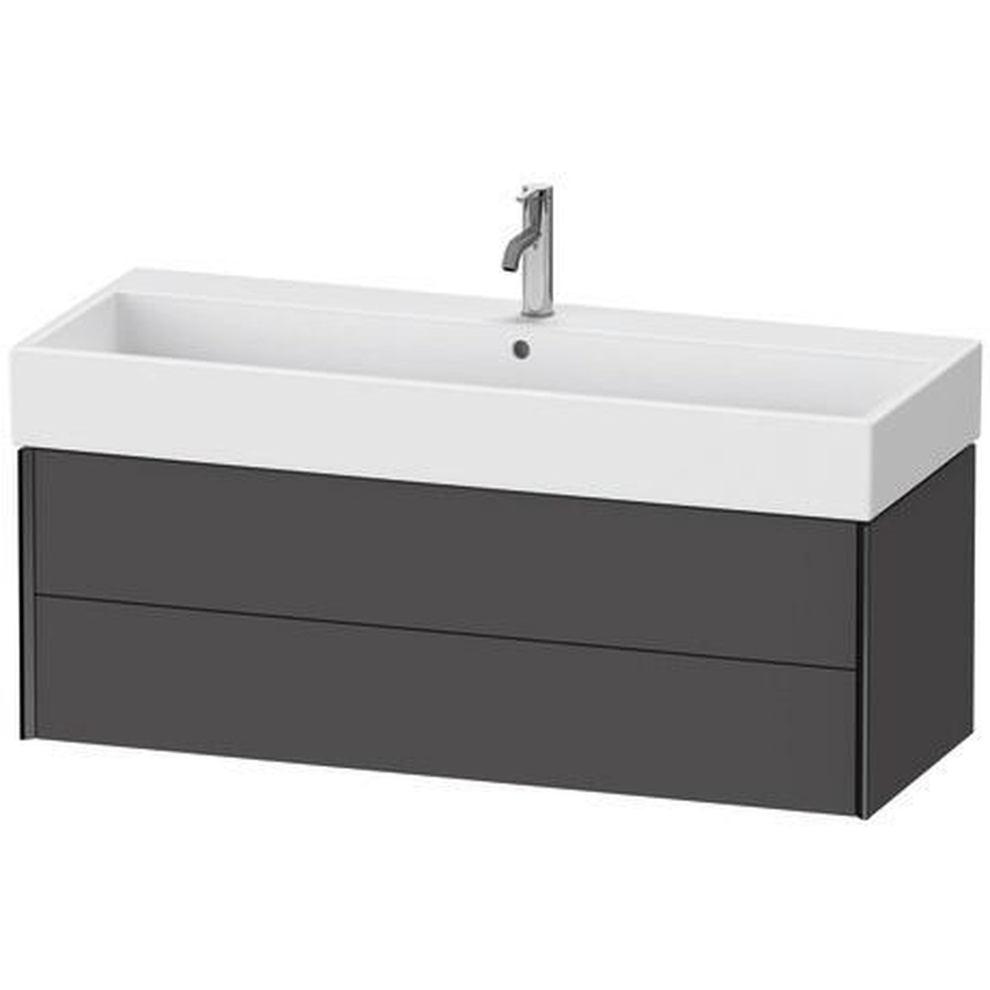 Duravit Xviu 47" x 16" x 18" Two Drawer Wall-Mount Vanity Unit, Graphite Matt (XV43380B249)