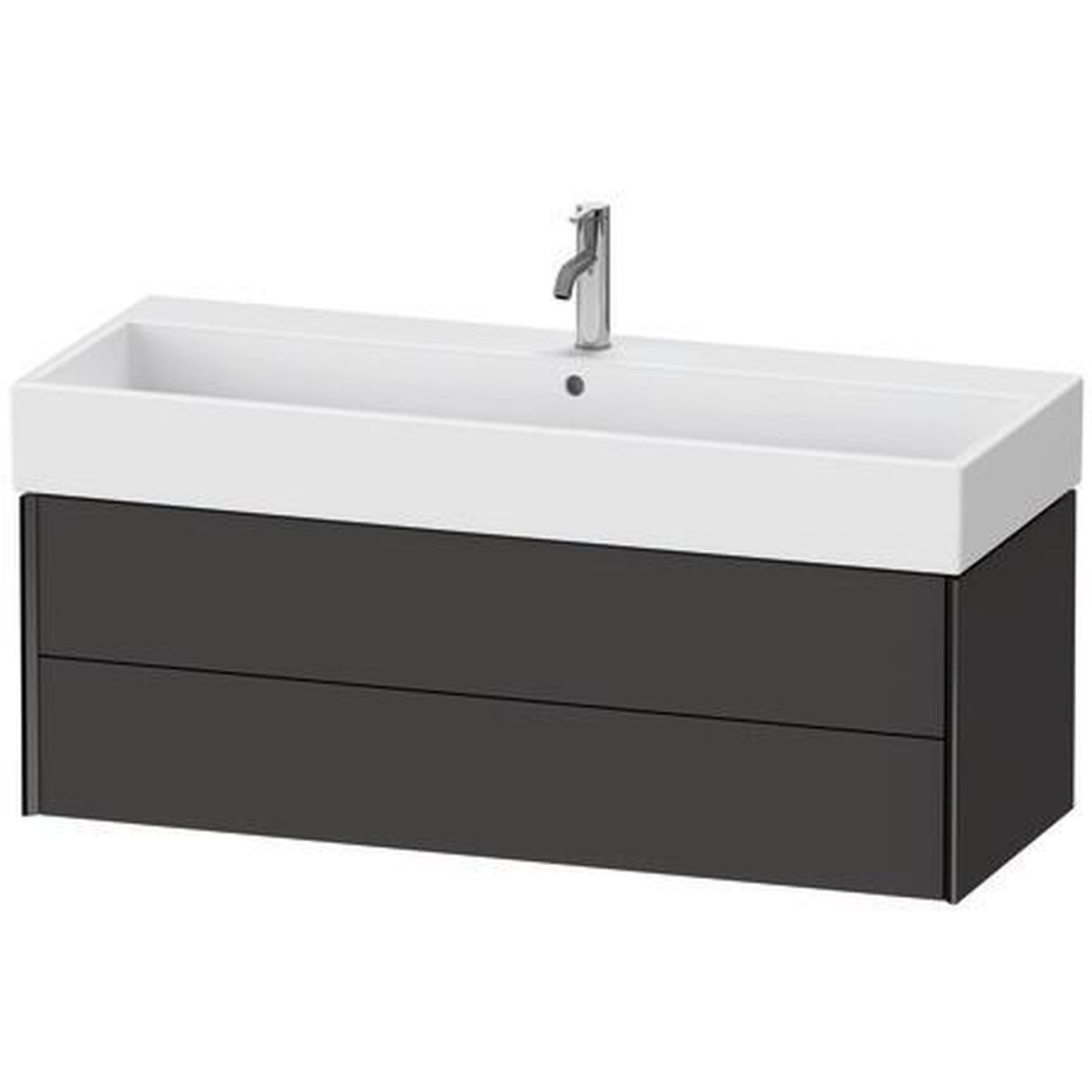 Duravit Xviu 47" x 16" x 18" Two Drawer Wall-Mount Vanity Unit, Graphite Super Matt (XV43380B280)