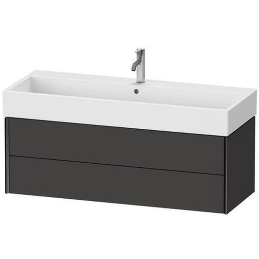 Duravit Xviu 47" x 16" x 18" Two Drawer Wall-Mount Vanity Unit, Graphite Super Matt (XV43380B280)