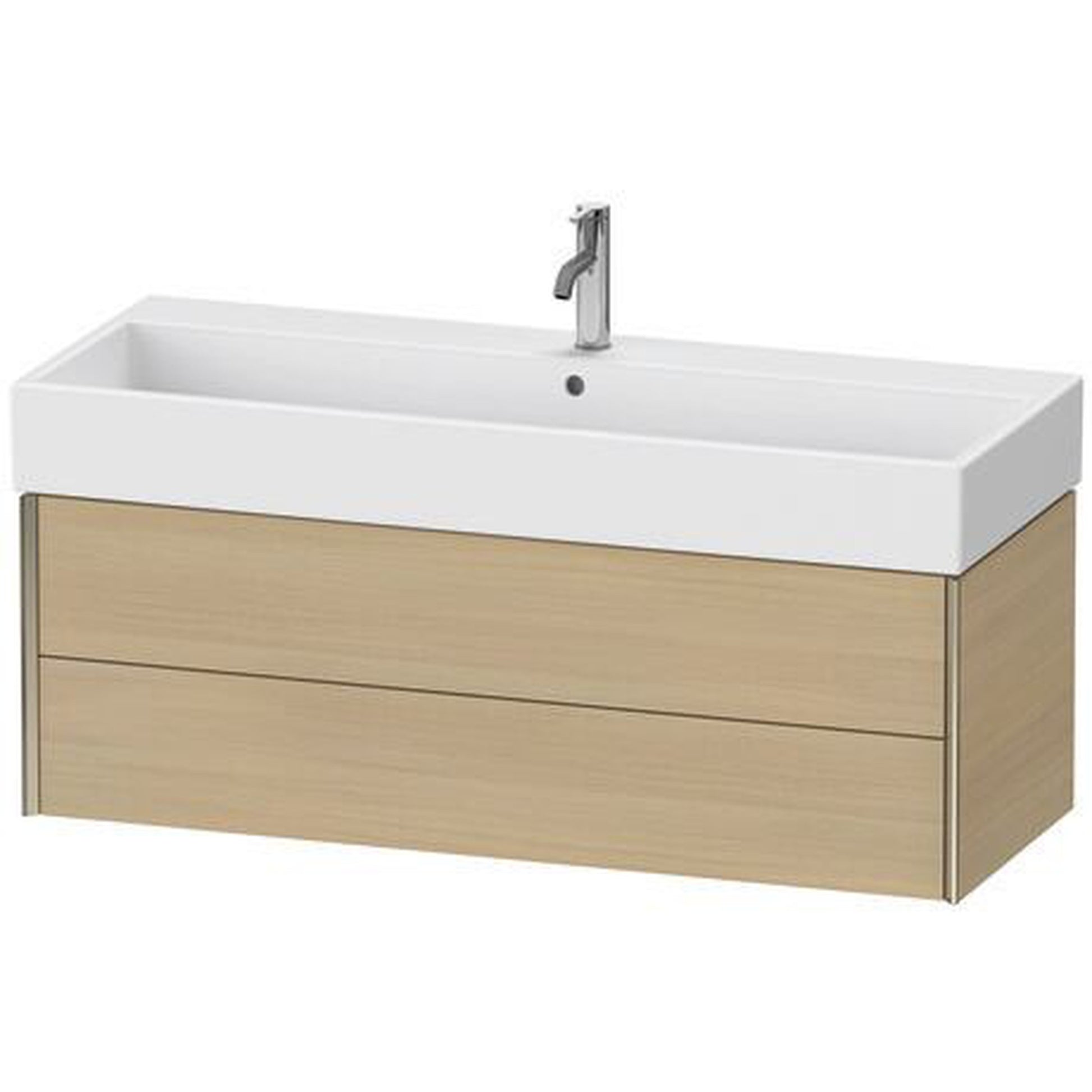 Duravit Xviu 47" x 16" x 18" Two Drawer Wall-Mount Vanity Unit, Mediterreanean Oak Real Wood Veneer (XV43380B171)