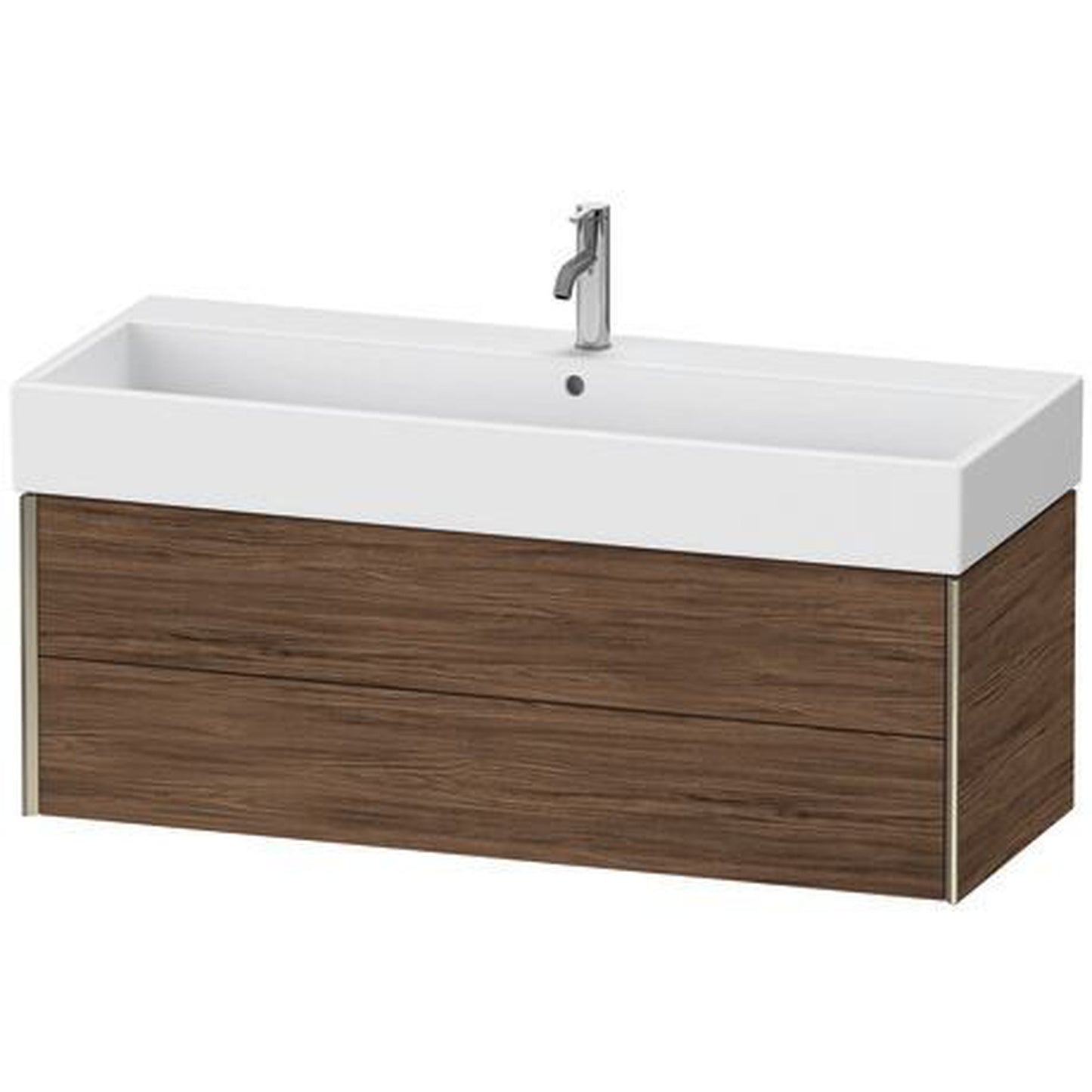 Duravit Xviu 47" x 16" x 18" Two Drawer Wall-Mount Vanity Unit, Walnut Dark (XV43380B121)