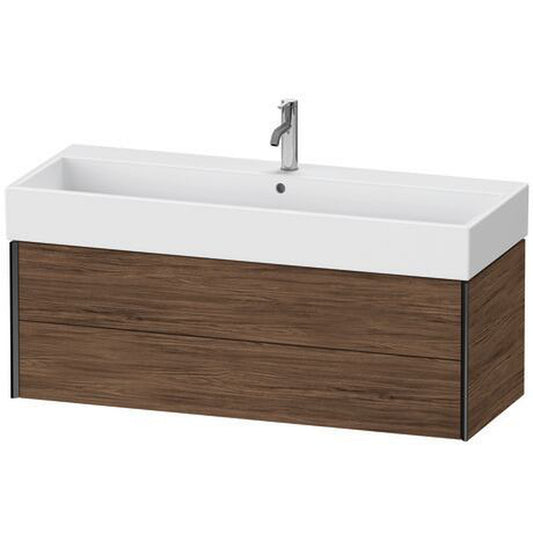 Duravit Xviu 47" x 16" x 18" Two Drawer Wall-Mount Vanity Unit, Walnut Dark (XV43380B221)