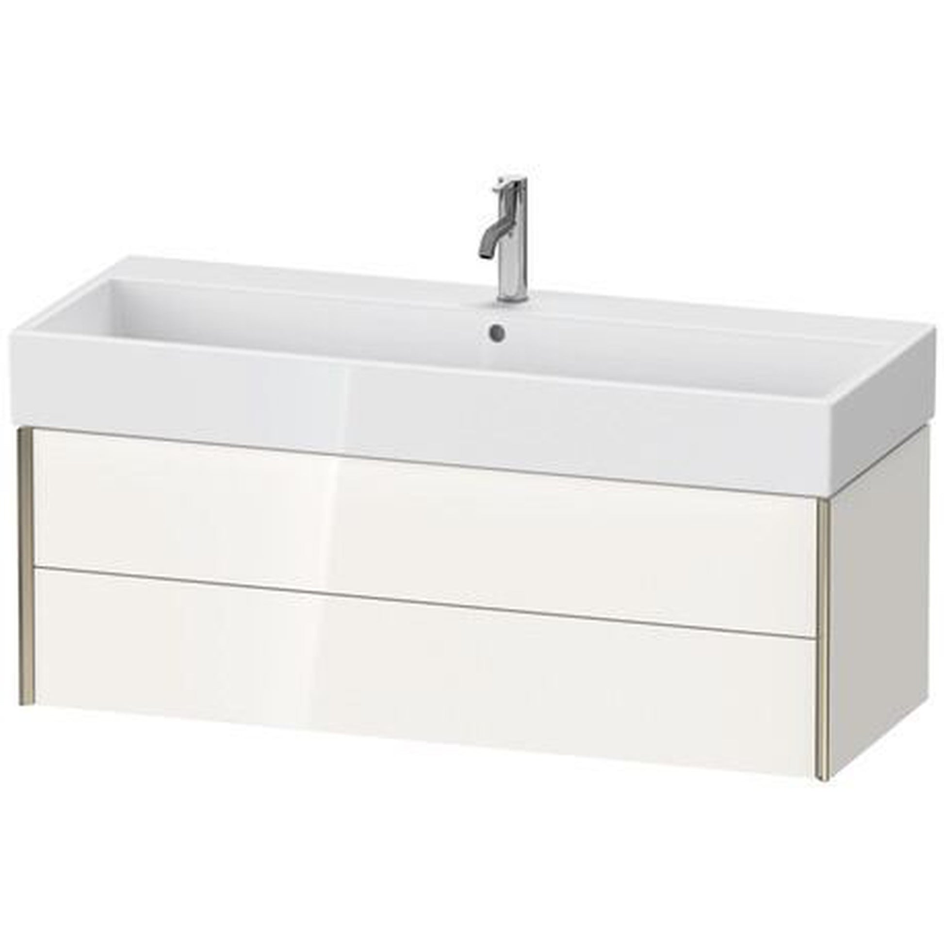 Duravit Xviu 47" x 16" x 18" Two Drawer Wall-Mount Vanity Unit, White High Gloss Lacquer (XV43380B185)