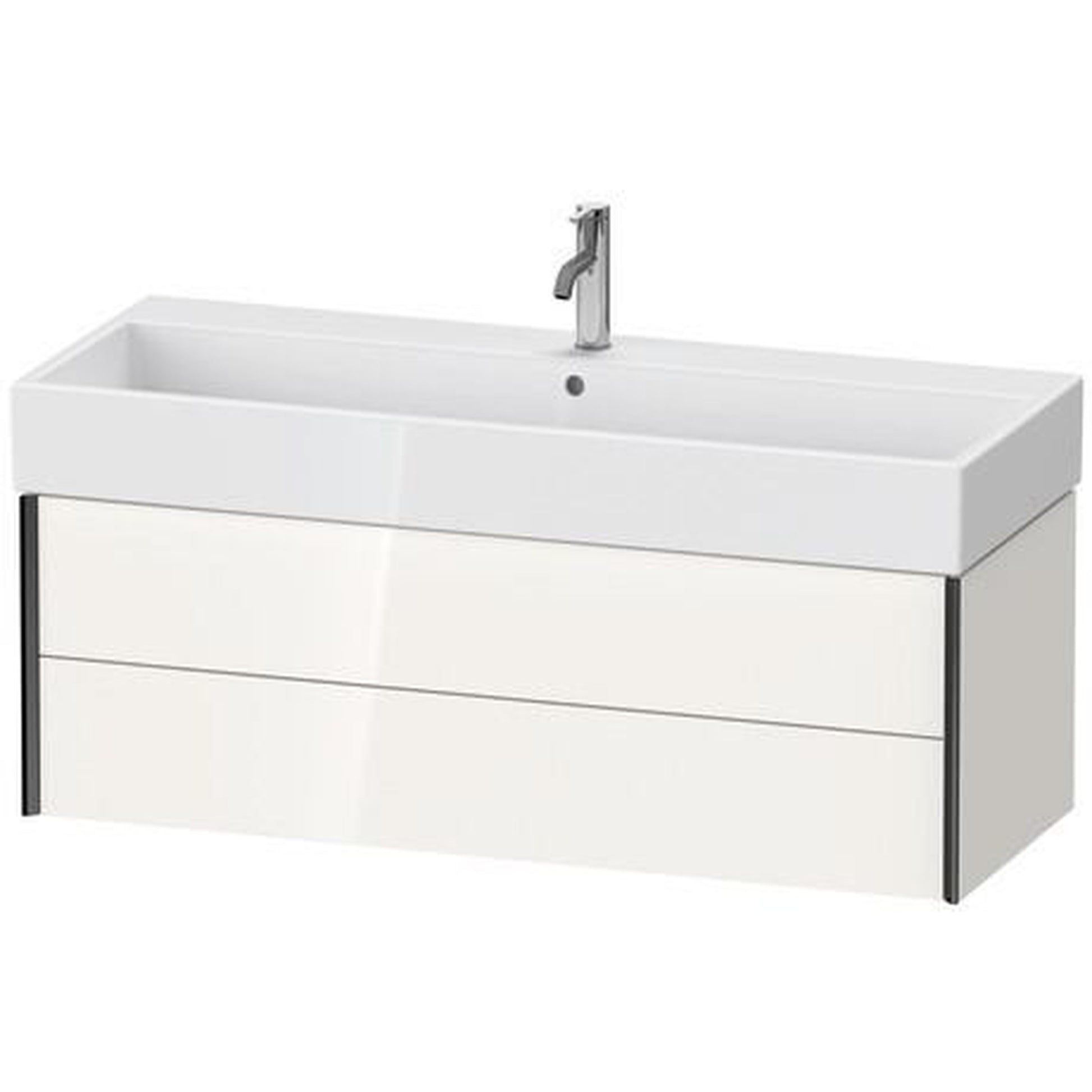 Duravit Xviu 47" x 16" x 18" Two Drawer Wall-Mount Vanity Unit, White High Gloss Lacquer (XV43380B285)