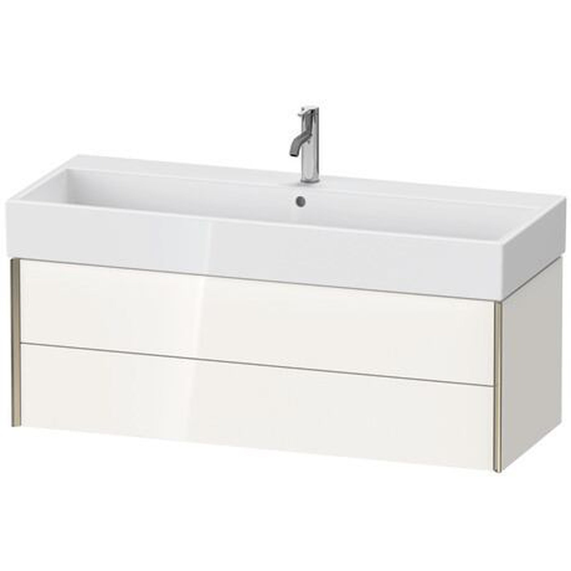 Duravit Xviu 47" x 16" x 18" Two Drawer Wall-Mount Vanity Unit, White High Gloss (XV43380B122)