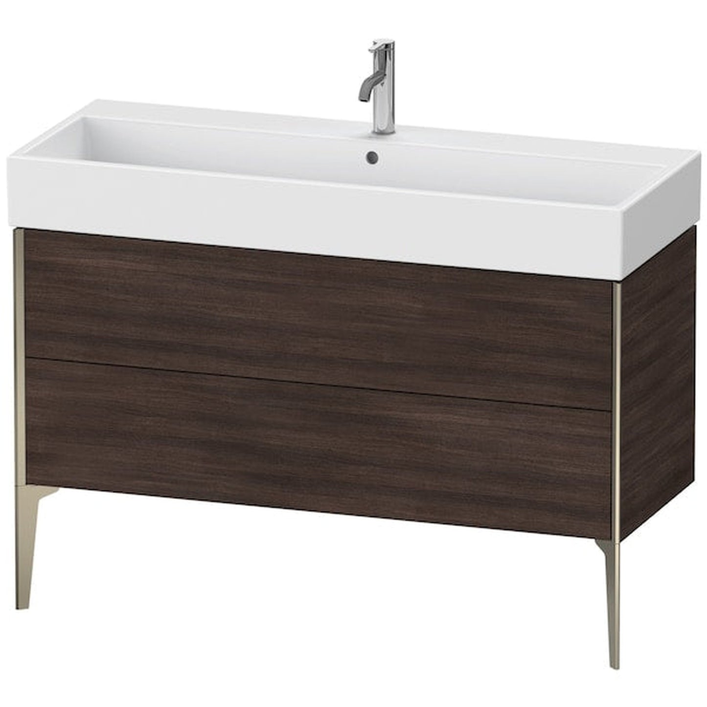 Duravit Xviu 47" x 19" x 18" Two Drawer Floorstanding Vanity Unit, Chestnut Dark (XV45380B153)