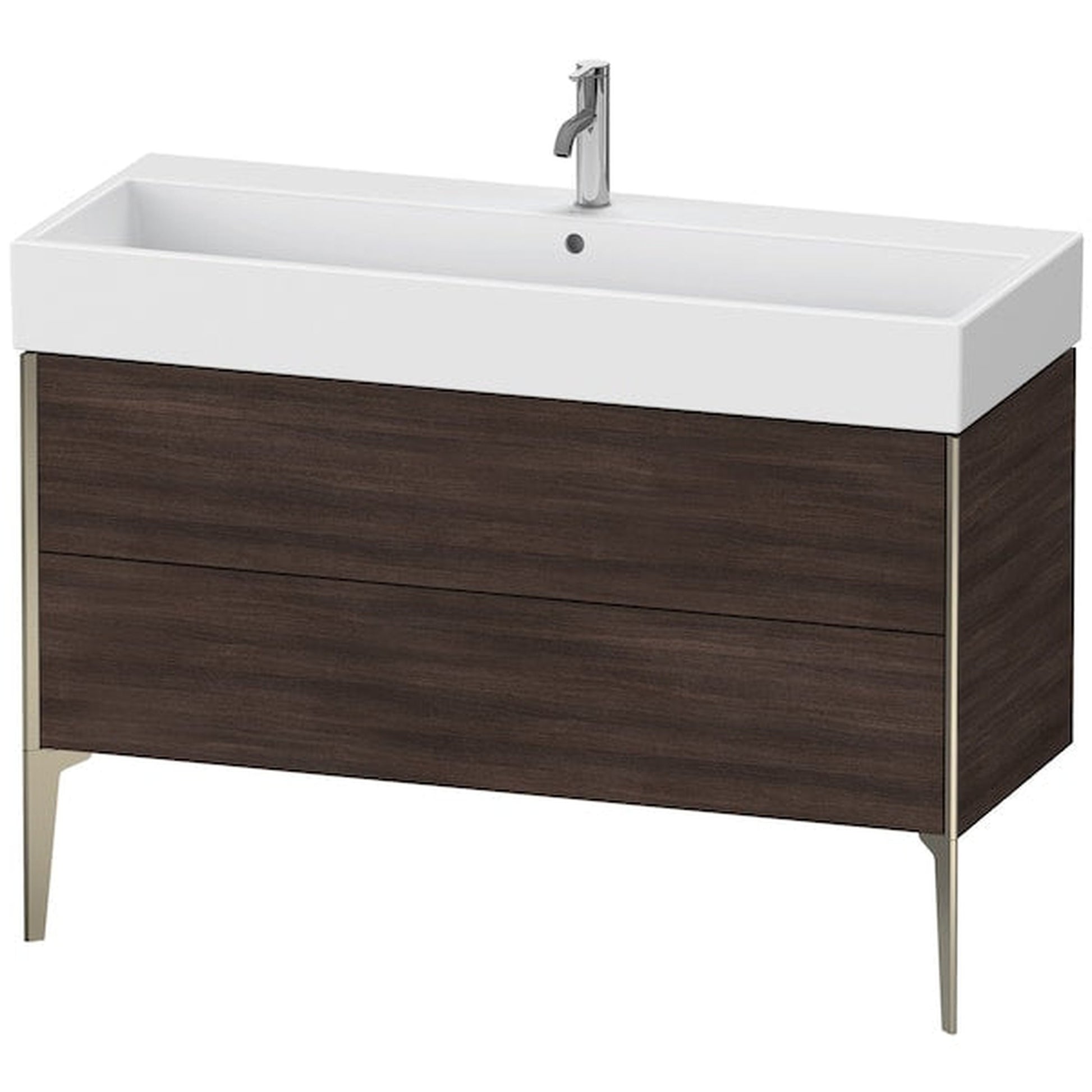 Duravit Xviu 47" x 19" x 18" Two Drawer Floorstanding Vanity Unit, Chestnut Dark (XV45380B153)