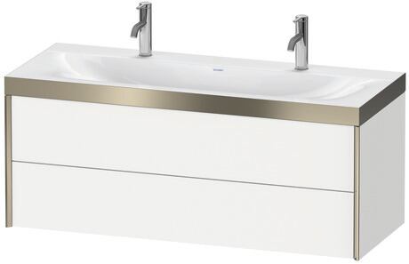 Duravit Xviu 47" x 20" x 19" Two Drawer C-Bonded Wall-Mount Vanity Kit With One Tap Hole, Basalt (XV4618OB143C)