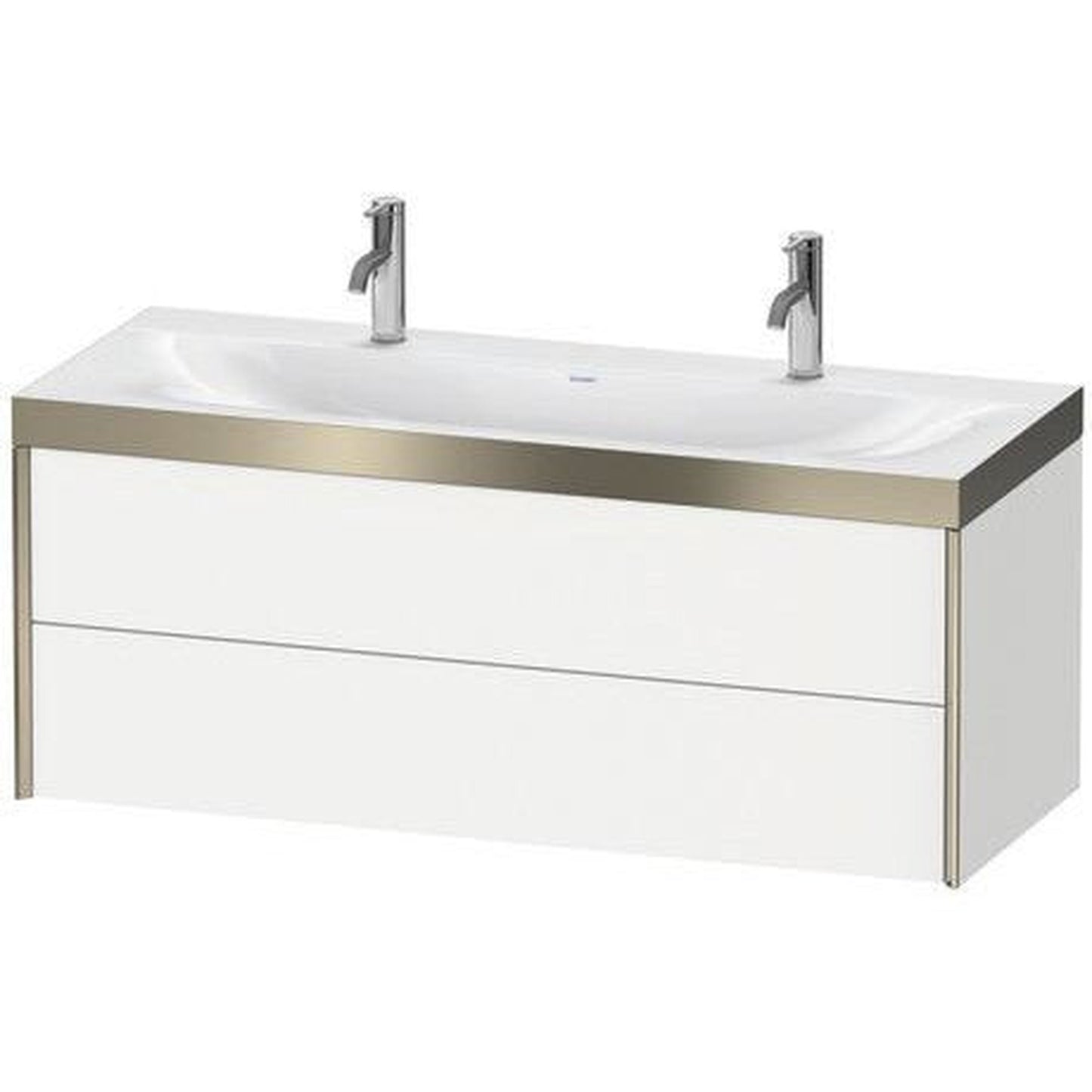 Duravit Xviu 47" x 20" x 19" Two Drawer C-Bonded Wall-Mount Vanity Kit With One Tap Hole, Basalt (XV4618OB143P)