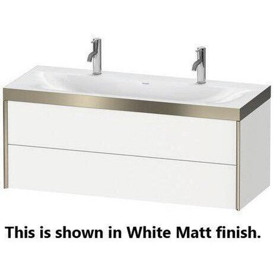 Duravit Xviu 47" x 20" x 19" Two Drawer C-Bonded Wall-Mount Vanity Kit With One Tap Hole, Brushed Oak (XV4618OB112C)