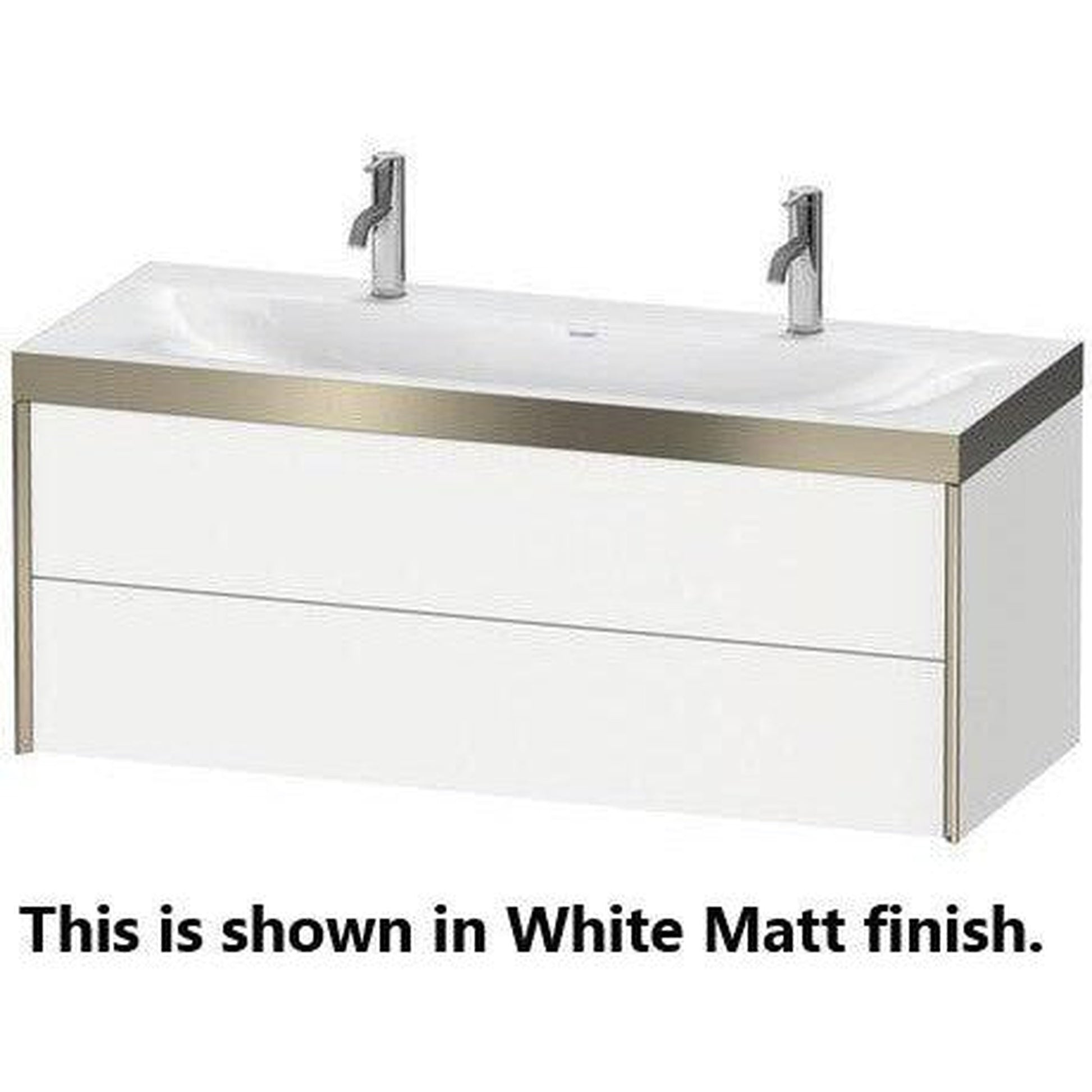 Duravit Xviu 47" x 20" x 19" Two Drawer C-Bonded Wall-Mount Vanity Kit With One Tap Hole, Brushed Oak (XV4618OB212P)