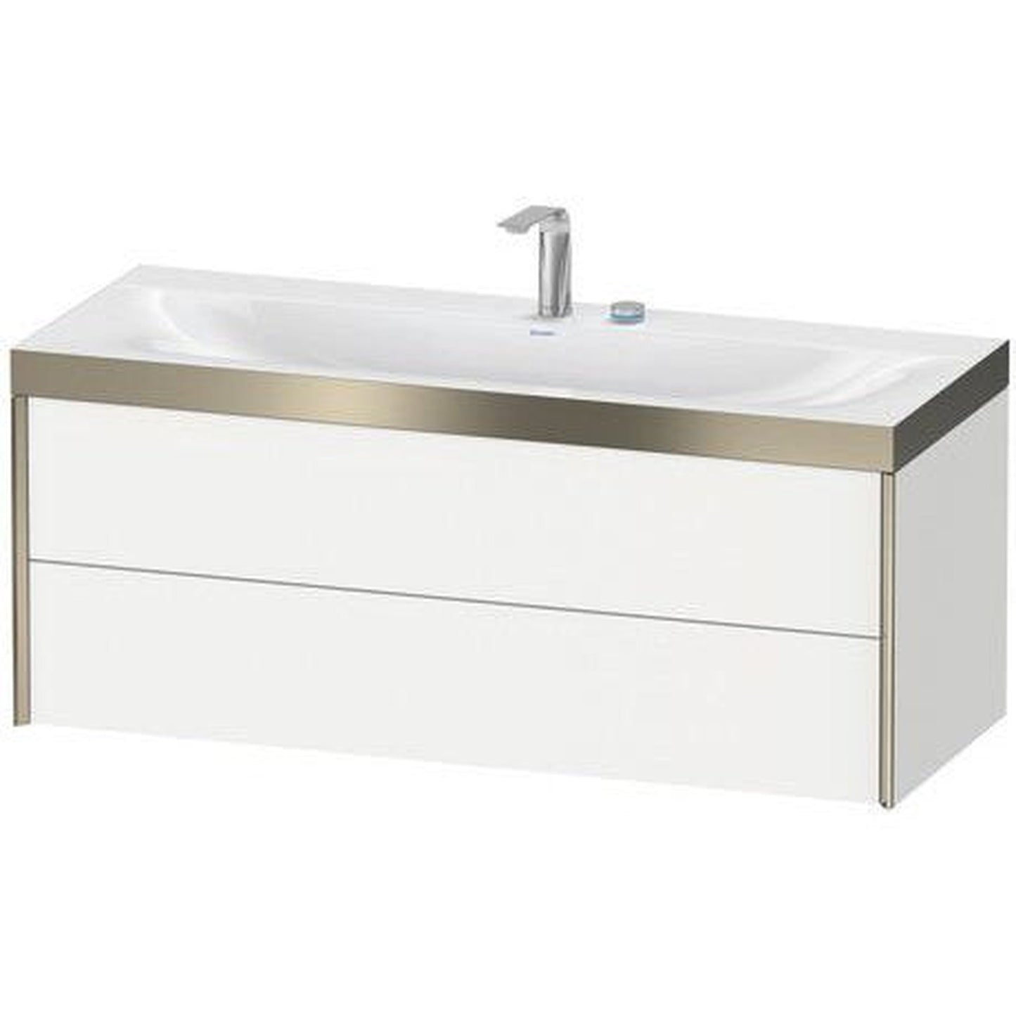 Duravit Xviu 47" x 20" x 19" Two Drawer C-Bonded Wall-Mount Vanity Kit With One Tap Hole, Concrete Gray (XV4617OB107C)