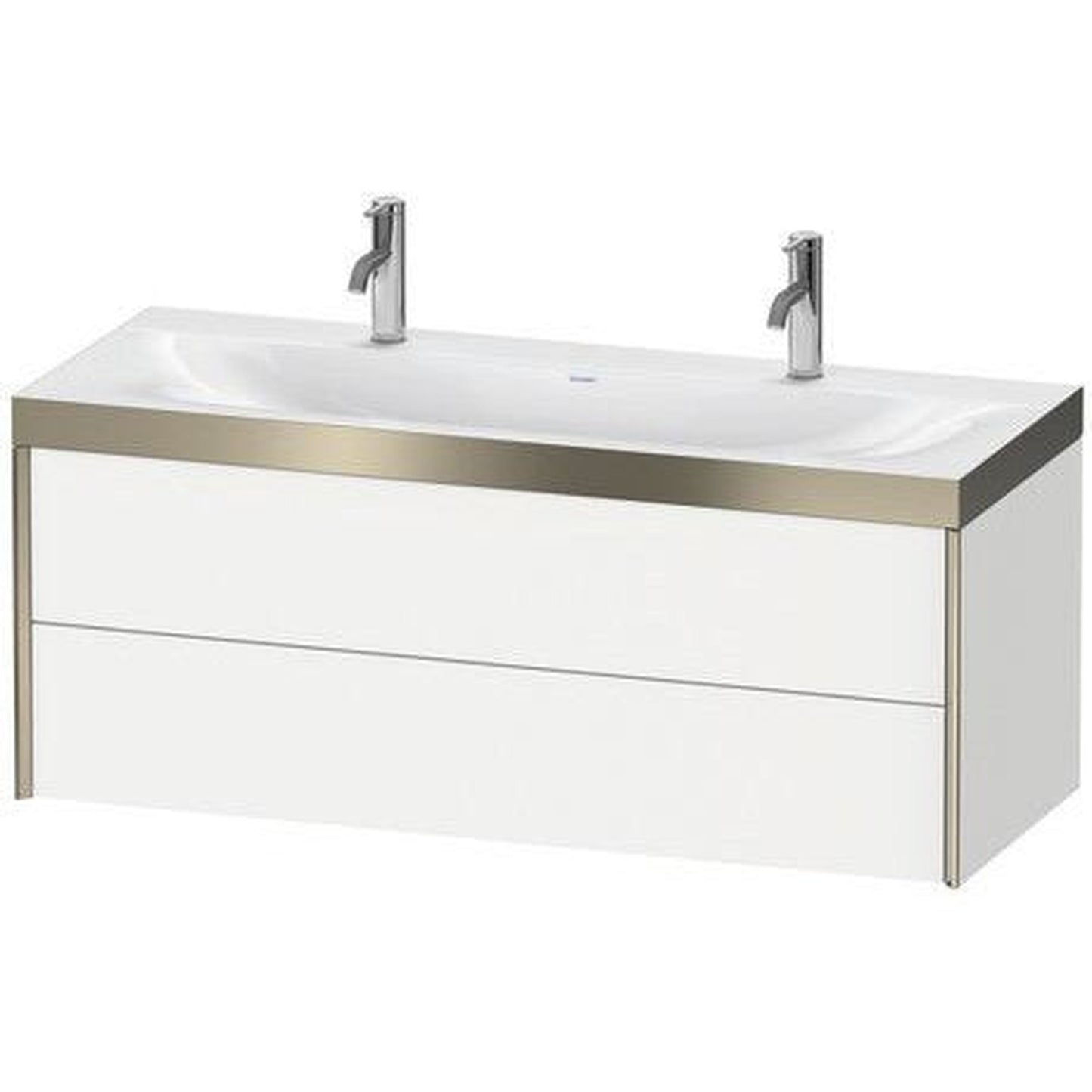 Duravit Xviu 47" x 20" x 19" Two Drawer C-Bonded Wall-Mount Vanity Kit With One Tap Hole, Concrete Gray (XV4618OB107P)