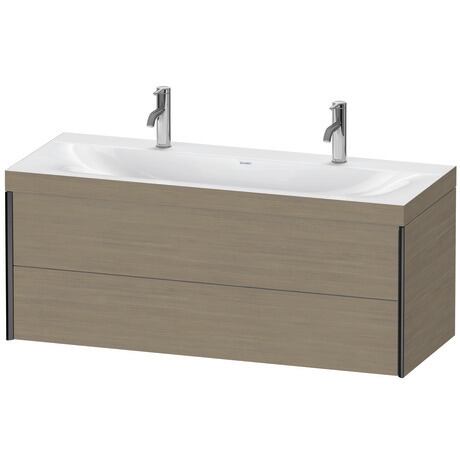 Duravit Xviu 47" x 20" x 19" Two Drawer C-Bonded Wall-Mount Vanity Kit With One Tap Hole, Oak Terra (XV4618OB235C)