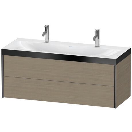 Duravit Xviu 47" x 20" x 19" Two Drawer C-Bonded Wall-Mount Vanity Kit With One Tap Hole, Oak Terra (XV4618OB235P)