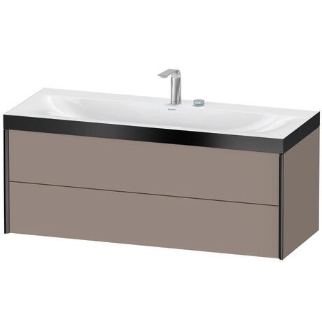 Duravit Xviu 47" x 20" x 19" Two Drawer C-Bonded Wall-Mount Vanity Kit With Two Tap Holes, Basalt (XV4617EB243P)