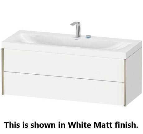 Duravit Xviu 47" x 20" x 19" Two Drawer C-Bonded Wall-Mount Vanity Kit With Two Tap Holes, Brushed Oak (XV4617EB112C)