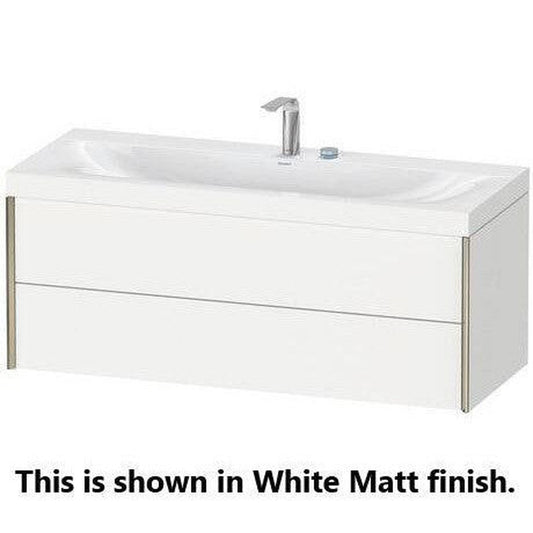 Duravit Xviu 47" x 20" x 19" Two Drawer C-Bonded Wall-Mount Vanity Kit With Two Tap Holes, Cappuccino (XV4617EB186C)