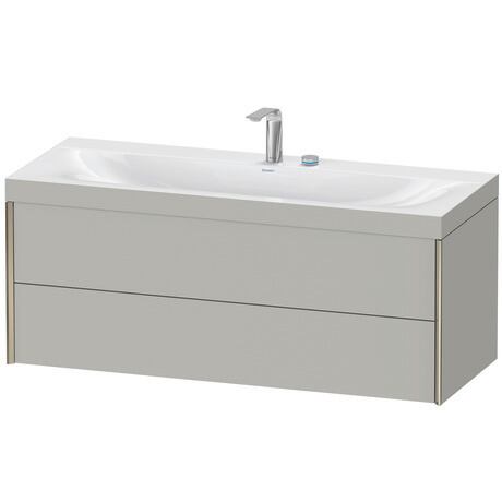 Duravit Xviu 47" x 20" x 19" Two Drawer C-Bonded Wall-Mount Vanity Kit With Two Tap Holes, Concrete Gray (XV4617EB107C)