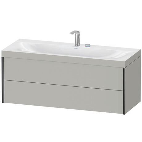 Duravit Xviu 47" x 20" x 19" Two Drawer C-Bonded Wall-Mount Vanity Kit With Two Tap Holes, Concrete Gray (XV4617EB207C)