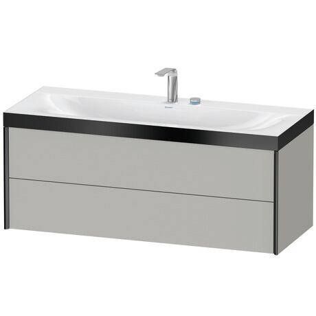 Duravit Xviu 47" x 20" x 19" Two Drawer C-Bonded Wall-Mount Vanity Kit With Two Tap Holes, Concrete Gray (XV4617EB207P)