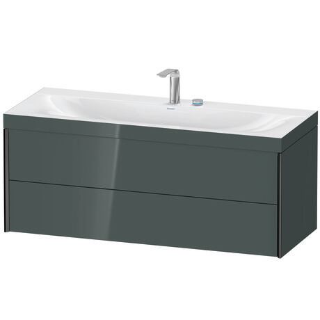 Duravit Xviu 47" x 20" x 19" Two Drawer C-Bonded Wall-Mount Vanity Kit With Two Tap Holes, Dolomite Gray (XV4617EB238C)