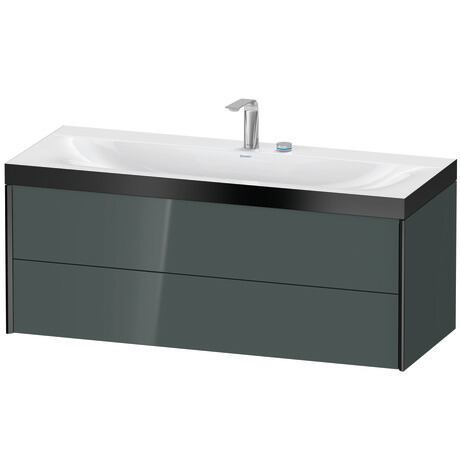 Duravit Xviu 47" x 20" x 19" Two Drawer C-Bonded Wall-Mount Vanity Kit With Two Tap Holes, Dolomite Gray (XV4617EB238P)
