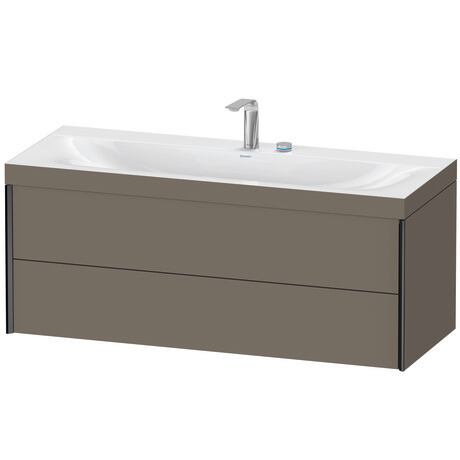 Duravit Xviu 47" x 20" x 19" Two Drawer C-Bonded Wall-Mount Vanity Kit With Two Tap Holes, Flannel Gray (XV4617EB290C)