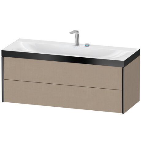 Duravit Xviu 47" x 20" x 19" Two Drawer C-Bonded Wall-Mount Vanity Kit With Two Tap Holes, Linen (XV4617EB275P)