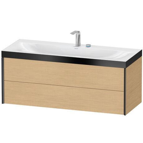 Duravit Xviu 47" x 20" x 19" Two Drawer C-Bonded Wall-Mount Vanity Kit With Two Tap Holes, Natural Oak (XV4617EB230P)