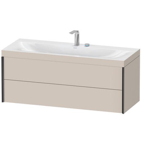 Duravit Xviu 47" x 20" x 19" Two Drawer C-Bonded Wall-Mount Vanity Kit With Two Tap Holes, Taupe (XV4617EB291C)